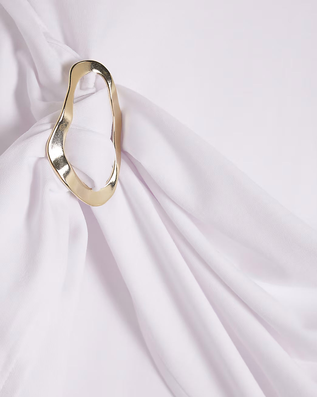 White Short Sleeve Belted Mini Dress