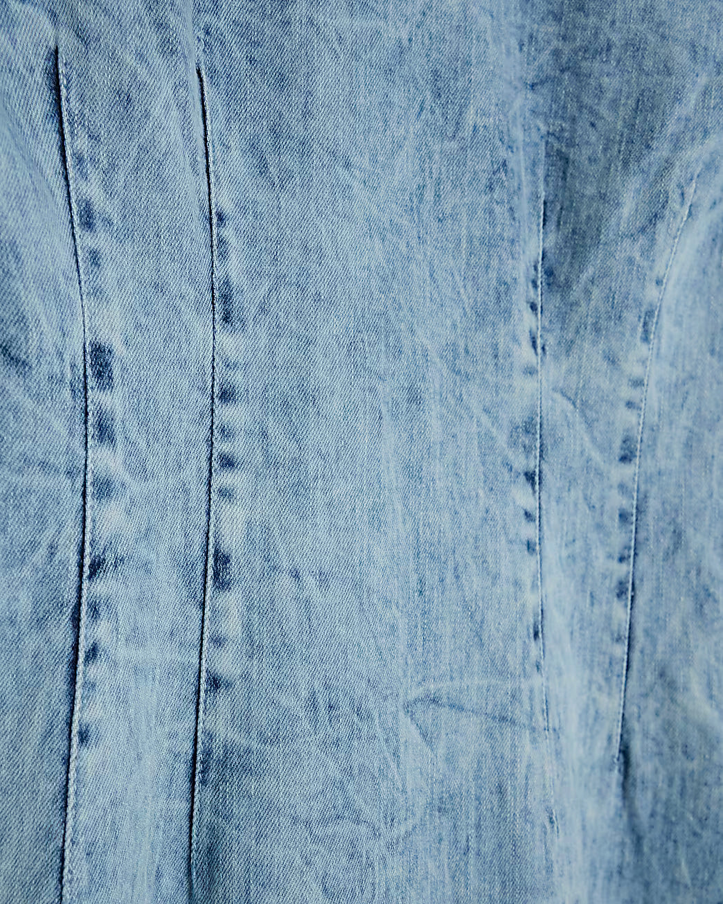 Petite Blue Denim Long Sleeve Midi Dress