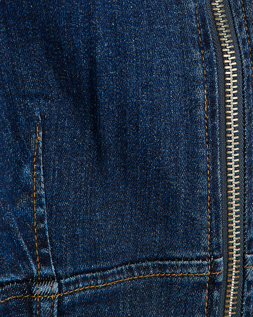 Petite Blue Denim Zip Front Mini Dress