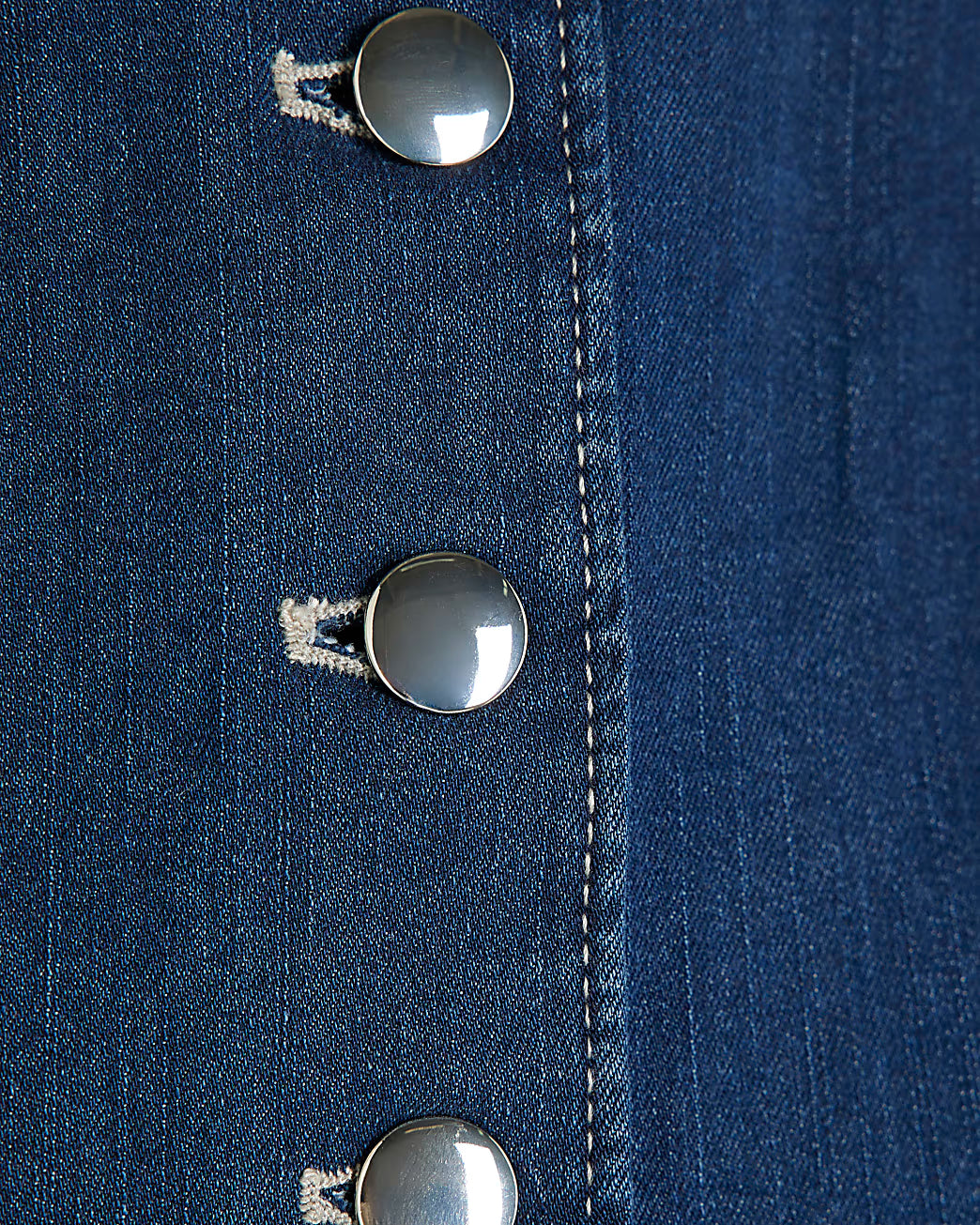 Petite Denim Button Midi Dress