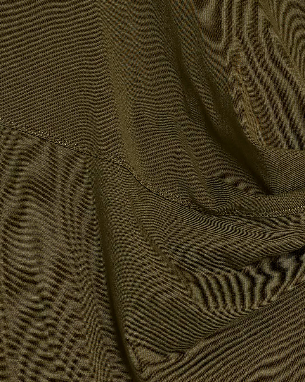 Green Short Sleeve Drape Side Midi Dress