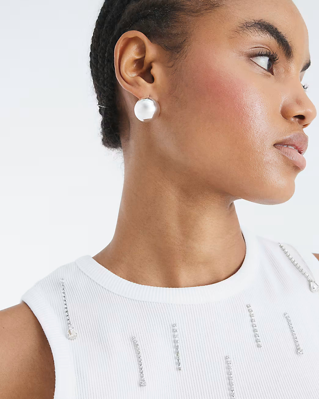 Silver ball stud earrings