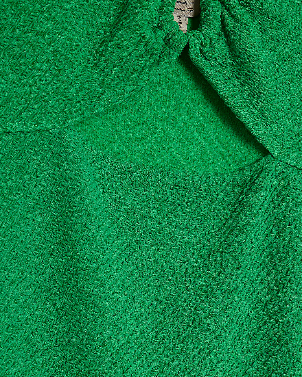 Green Sleeveless Textured Midi Dress