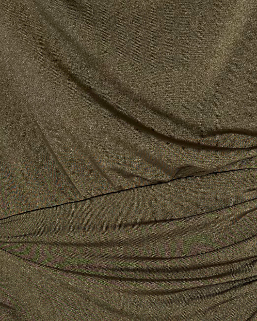 Green Short Sleeve Drape Detail Mini Dress
