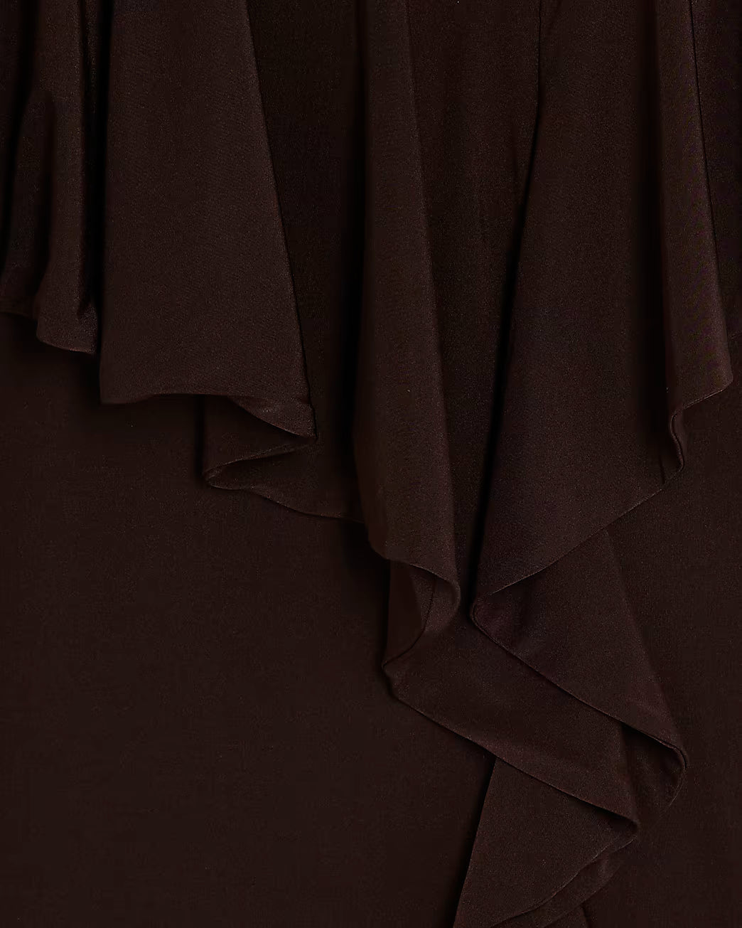 Brown Sleeveless Ruffle Front Maxi Dress