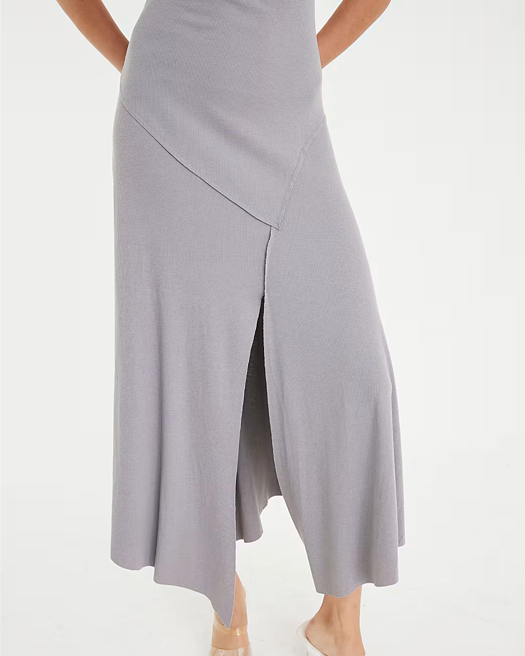 Grey Strappy Cami Midi Dress