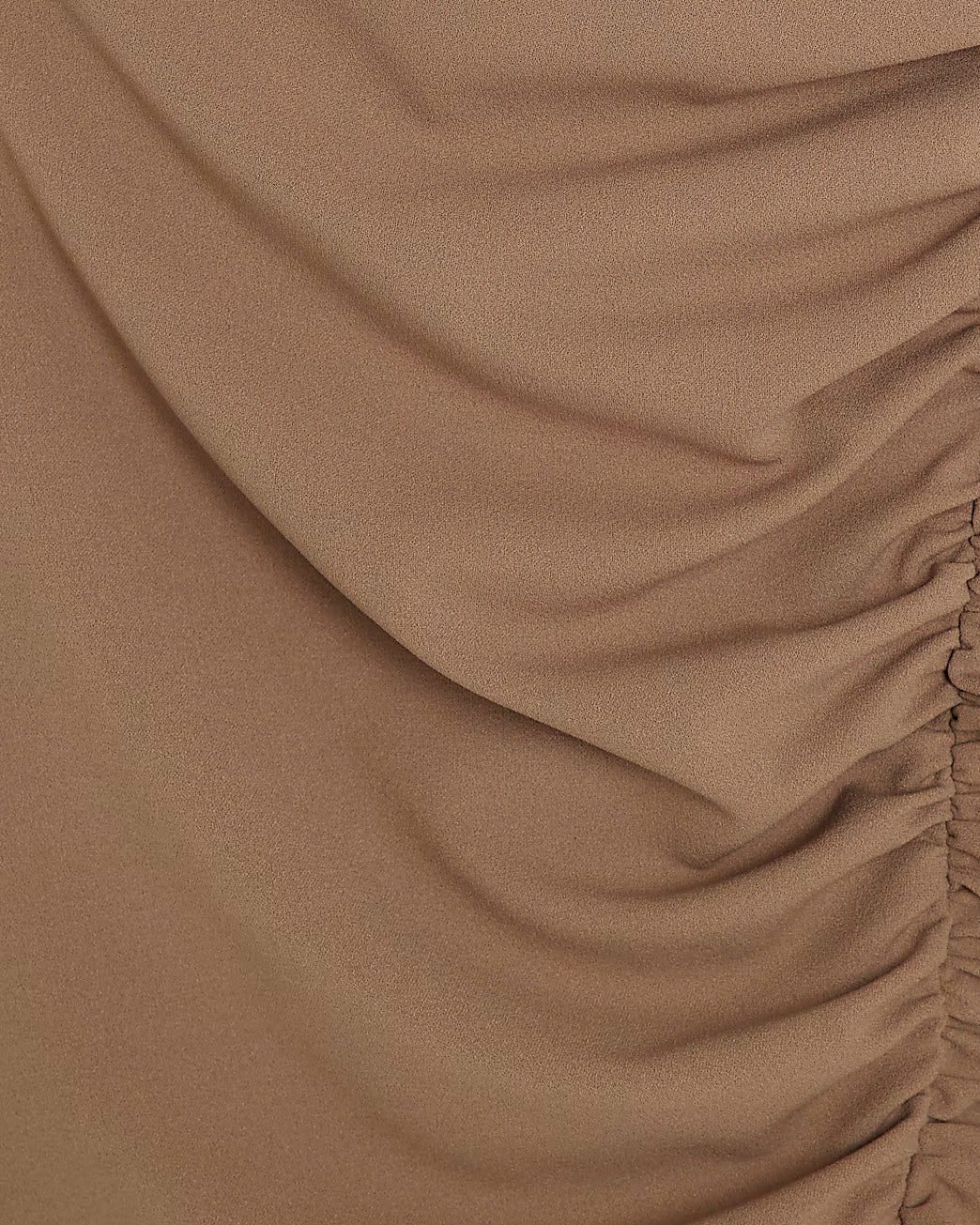 Brown Short Sleeve Ruched Mini Dress