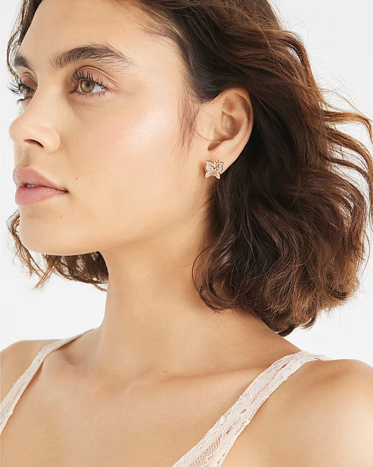 Rose Gold Butterfly Studs