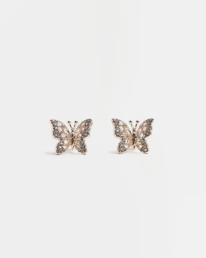 Rose Gold Butterfly Studs