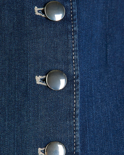 Petite Denim Button Midi Dress