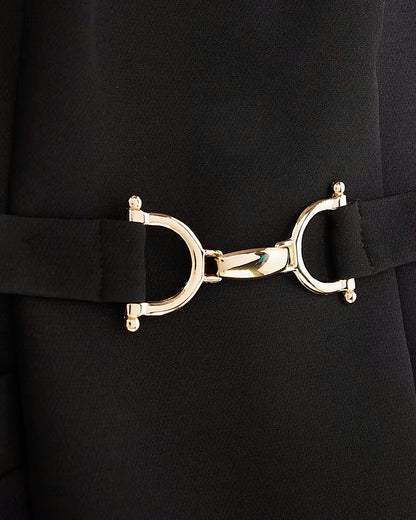 Black Snaffle Front Mini Shift Dress