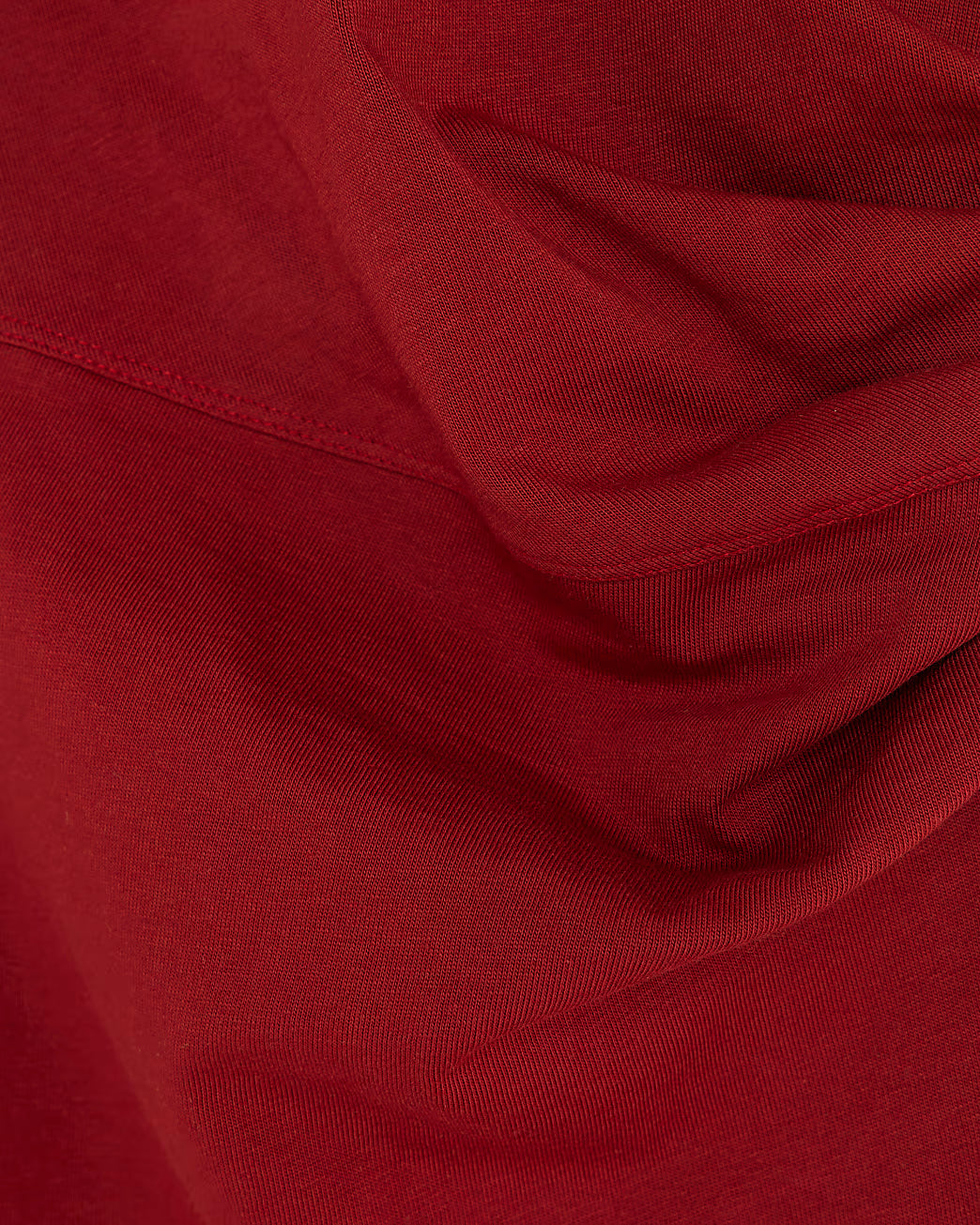Red Short Sleeve Drape Side Midi Dress