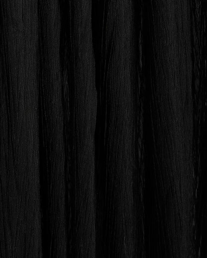 Black Plisse Sleeveless Waistcoat Maxi Dress
