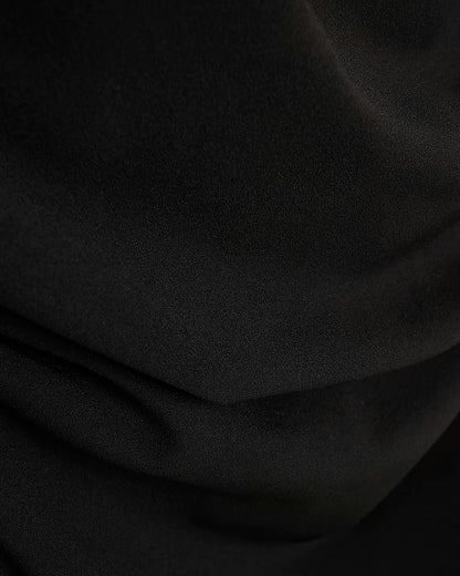Black Asymmetrical Draped Maxi Dress
