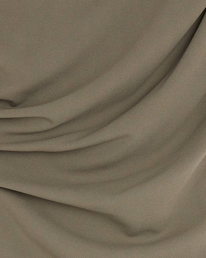 Khaki Asymmetric Draped Wrap Midi Dress
