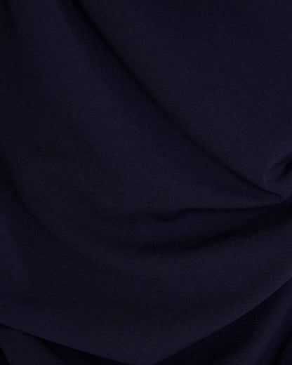 Navy Long Sleeve Asymmetric Drape Mini Dress
